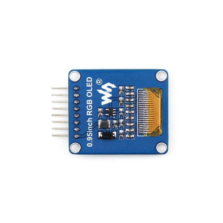 Graafinen OLED-värinäyttö 0,95" (A) 96x64px SPI, kulmaliittimet, Waveshare 10507 – 4