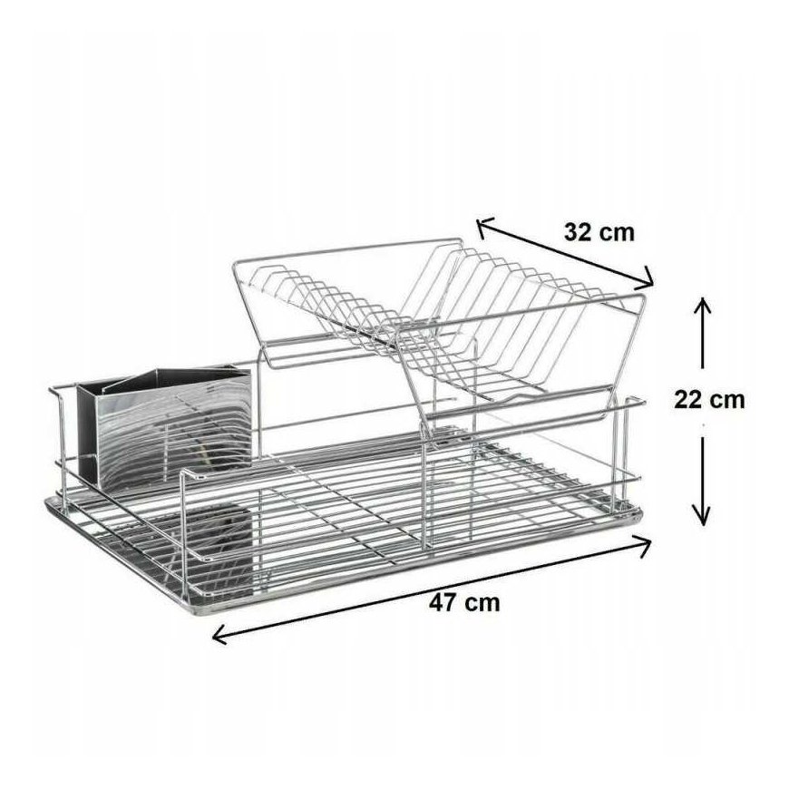 5five Simply Smart Steel kaksikerroksinen astiankuivausrumpu, tippamaton - ruostumaton teräs – 3