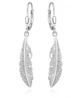 Beneto Timeless silver feather earrings AGUC2391L