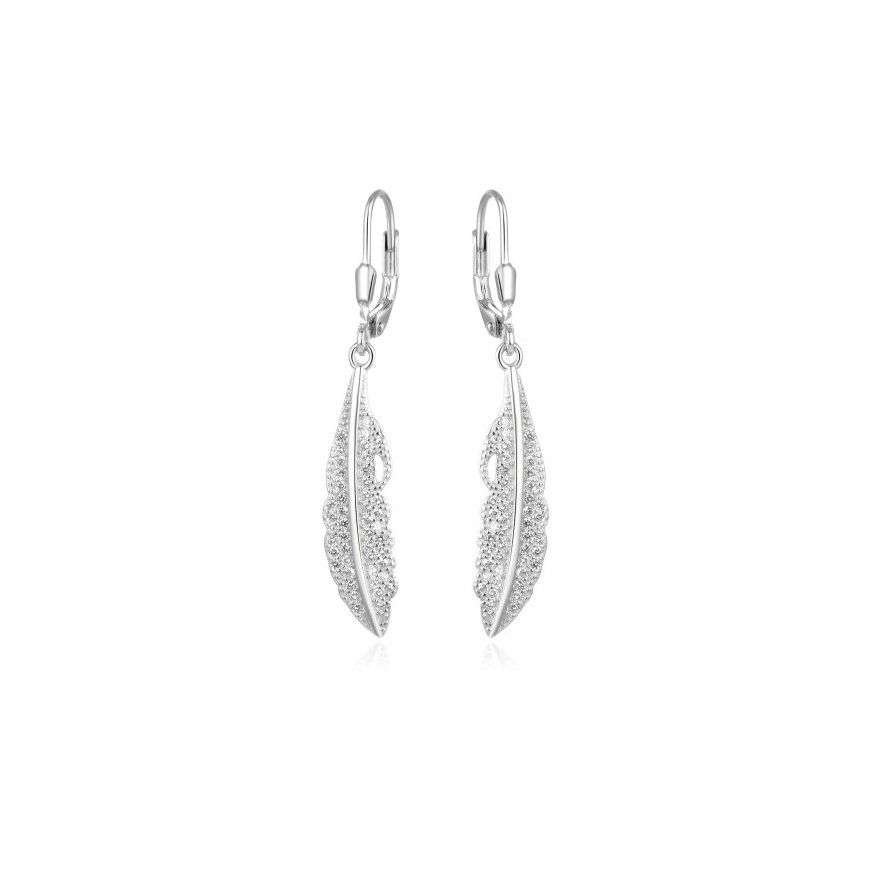 Beneto Timeless silver feather earrings AGUC2391L – 2