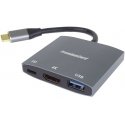 PremiumCord adapter USB-C to HDMI, USB3.0, PD, 4K and FULL HD 1080p resolution