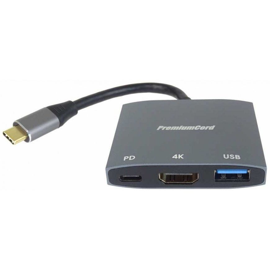 PremiumCord adapter USB-C to HDMI, USB3.0, PD, 4K and FULL HD 1080p resolution – 2