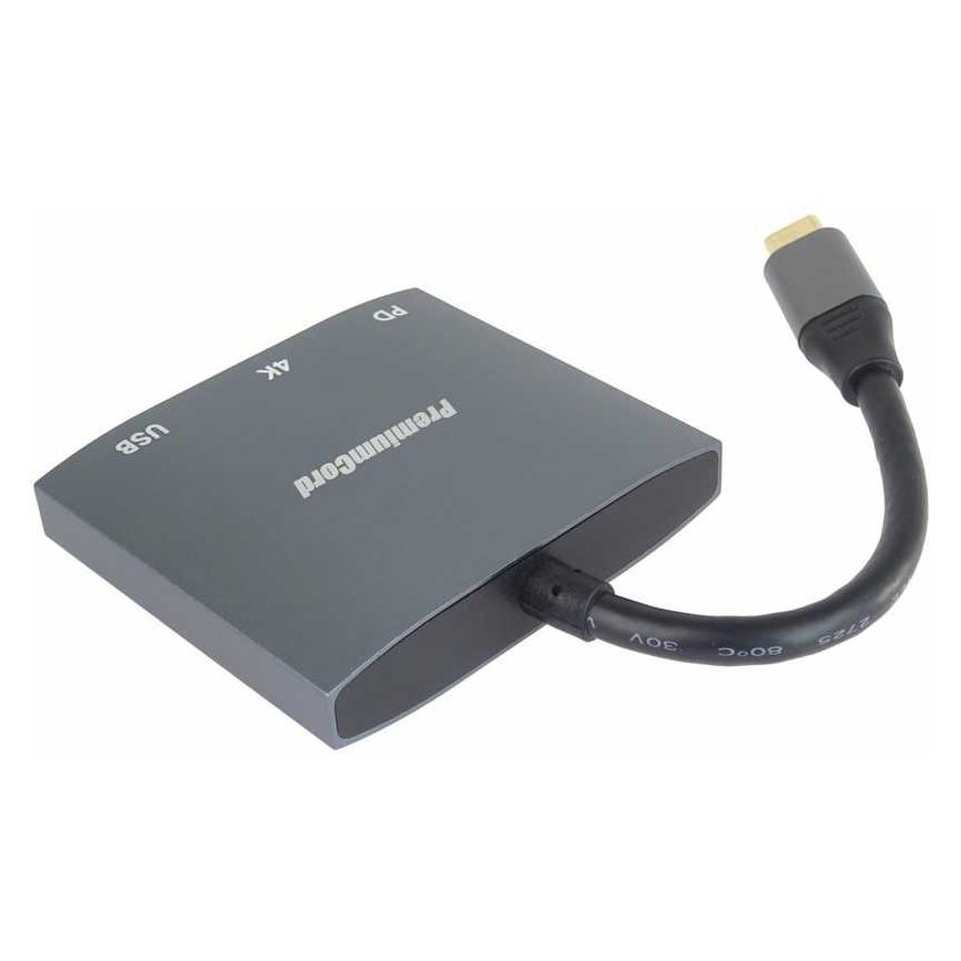 PremiumCord adapter USB-C to HDMI, USB3.0, PD, 4K and FULL HD 1080p resolution – 4