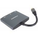 PremiumCord-sovitin USB-C-HDMI-, USB3.0-, PD-, 4K- ja FULL HD 1080p -resoluutiolla