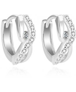 Beneto Shiny round earrings made of silver with zircons AGUC2126L
