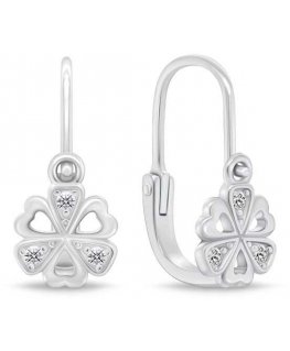 Brilio Silver Silver flower earrings for girls EA189W