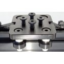 Drilled Mini V-Slot carriage kit mounted on aluminum profile Drilled Mini V-Slot carriage kit mounted on aluminum profile