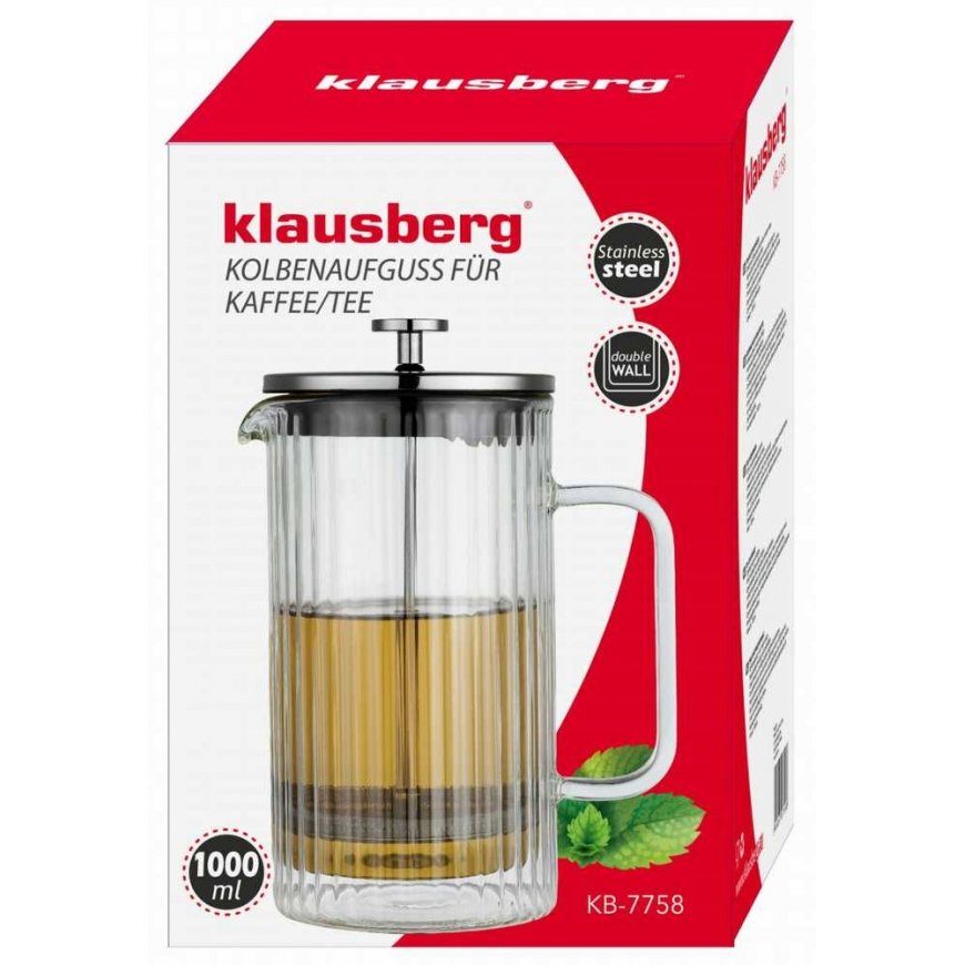 KAHVITEEN PUHDISTUSLASI 1000 ml FRENCH PRESS KLAUSBERG KB-7758 Hopea – 4