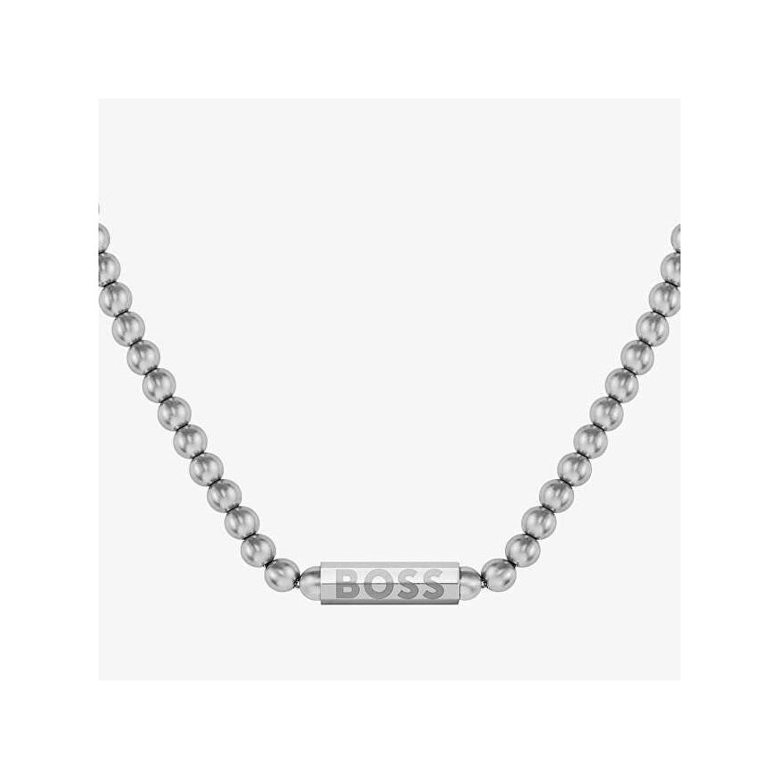Hugo Boss Juodas plieno karoliai su Sphere karoliukais 1580657 – 2