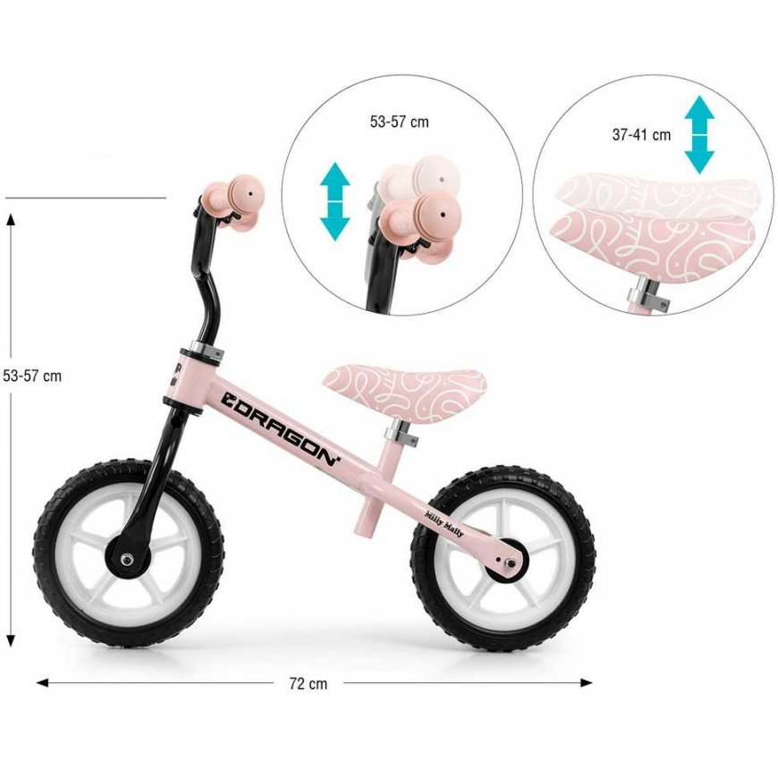 Milly Mally Balance Bike Dragon Pink – 5