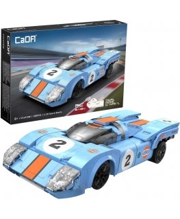 CaDA Building Blocks Kaukosäädin Auto Urheiluauto 21,7 cm 1:20 Azure Storm 266 osaa RC Dual Mode C51076W