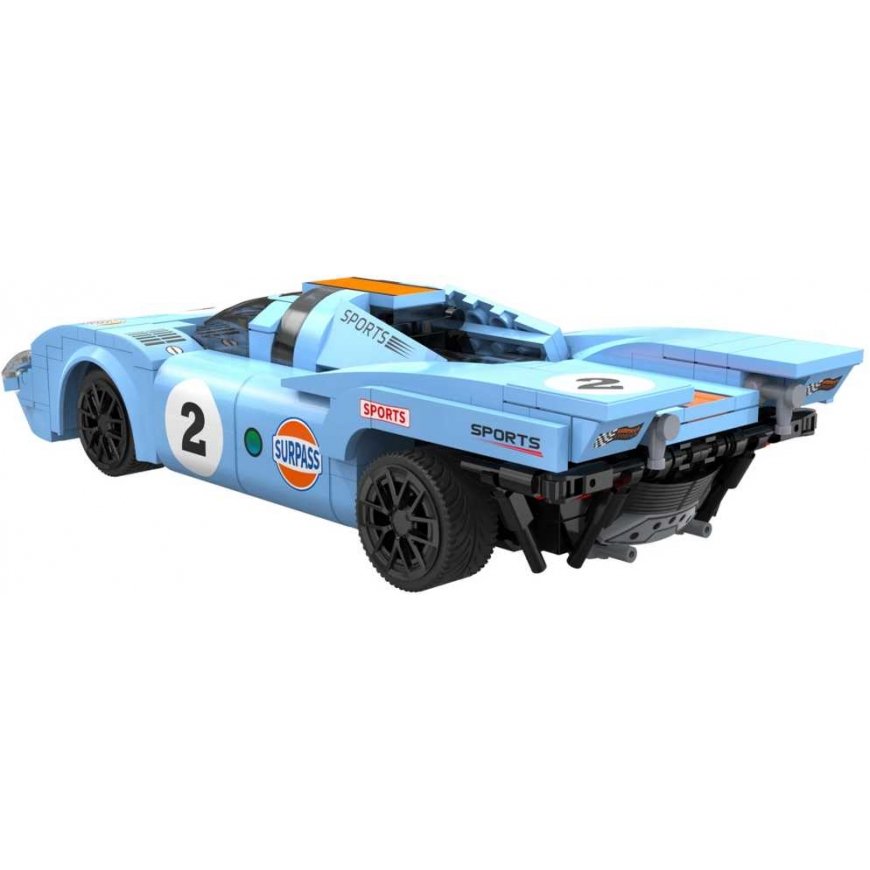 Klocki konstrukcyjne CaDA Samochód zdalnie sterowany Auto Sportowe 21.7 cm 1:20 Azure Storm 266 parts RC Dual Mode C51076W – 3
