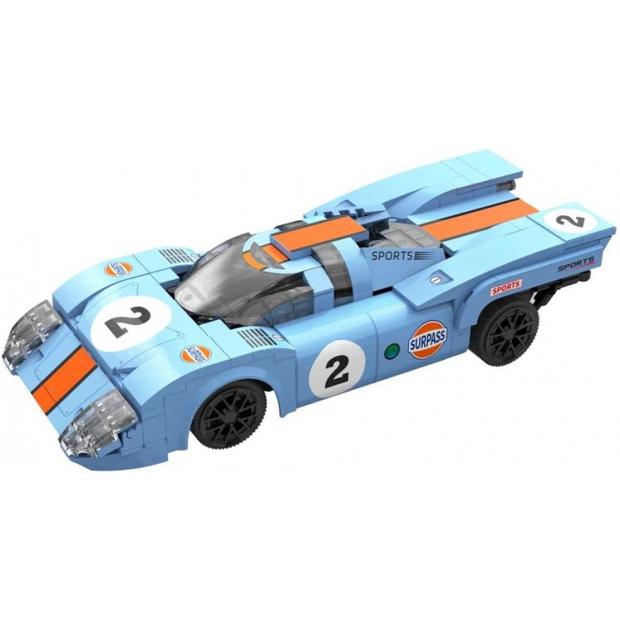 Klocki konstrukcyjne CaDA Samochód zdalnie sterowany Auto Sportowe 21.7 cm 1:20 Azure Storm 266 parts RC Dual Mode C51076W – 5