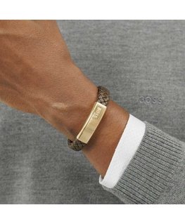 Hugo Boss Fashionable men's leather bracelet Lander 1580746M