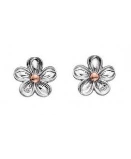 Hot Diamonds Silver flower earrings with diamonds Forget me not DE618