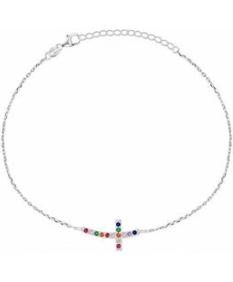 Brilio Silver Timeless silver bracelet with cross BRC25WRBW