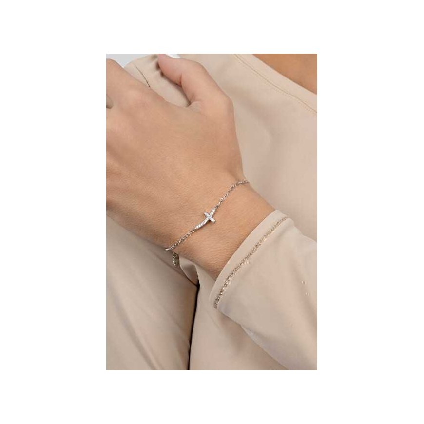 Brilio Silver Timeless silver bracelet with cross BRC25WRBW – 2
