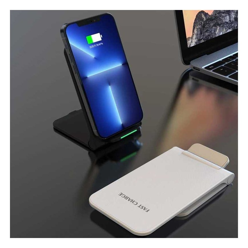 1st Cool Charger 1stCOOL 1stCOOL wireless QI charger H18, foldable stand, USB-C, white – 4