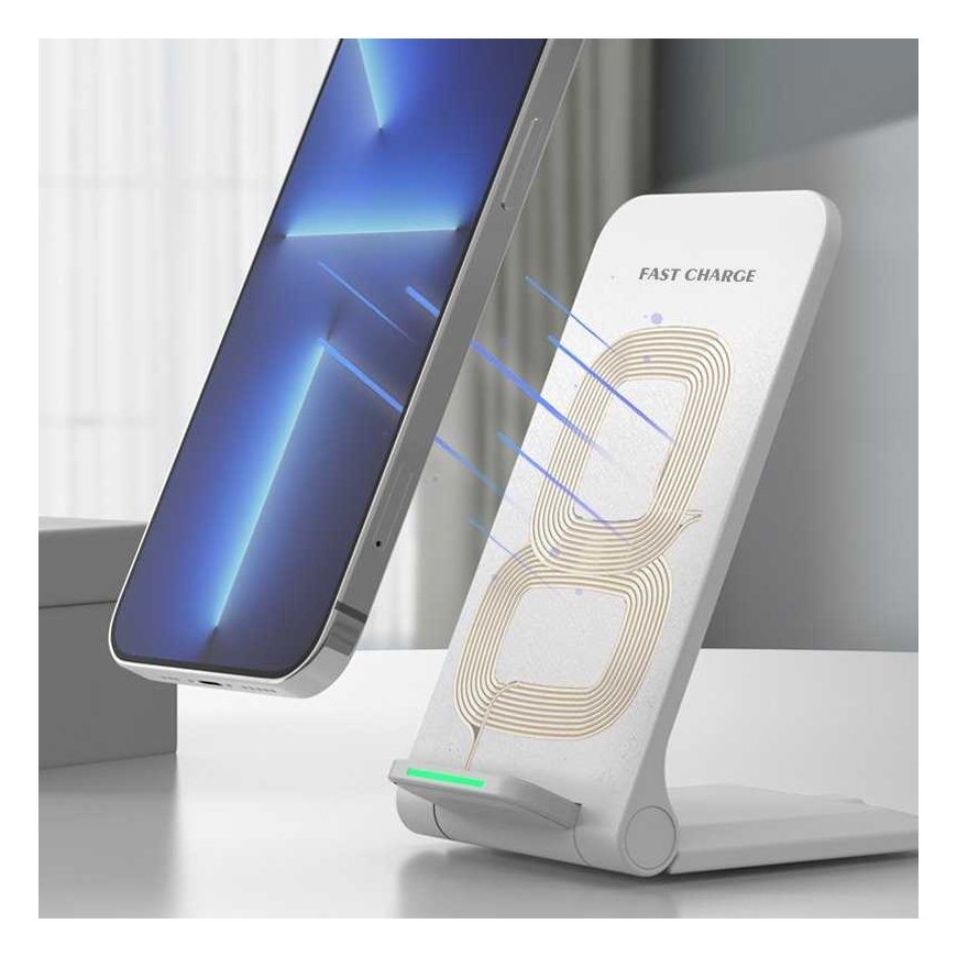 1st Cool Charger 1stCOOL 1stCOOL wireless QI charger H18, foldable stand, USB-C, white – 5