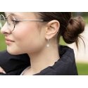 Agate Dangle Silver Earrings Flakes with Zircons AGT-E146LW Agate Dangle Silver Earrings Flakes with Zircons AGT-E146LW