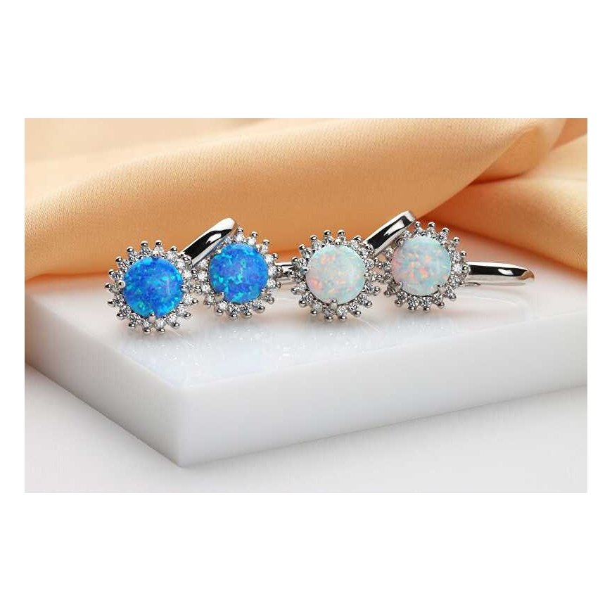 Brilio Silver Brilio Silver Elegant silver earrings with zircons and opals EA931WB – 3