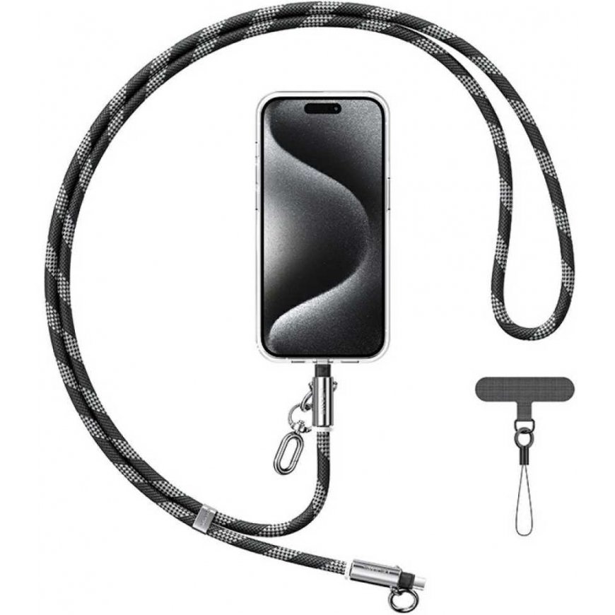 Smycz do telefonu su kablem do ładowania Usams SJ746 30W USB-C do Lightning 1.2m juoda