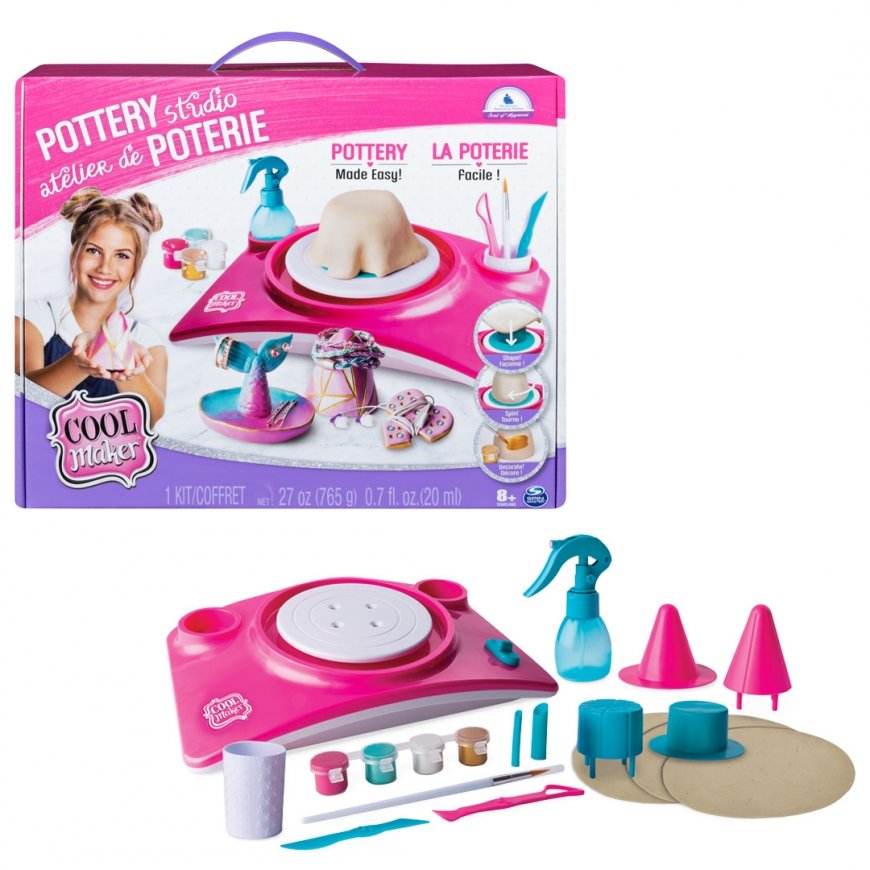 Cool Maker , Pottery Studio, Clay Pottery Wheel Craft Kit for Kids Aged 6 and Up (Edition May Vary)
