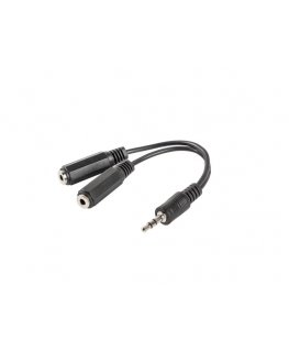 Lanberg AD-0024-BK audio kabelis 0,1 m 3.5mm 2 x 3.5mm Melns
