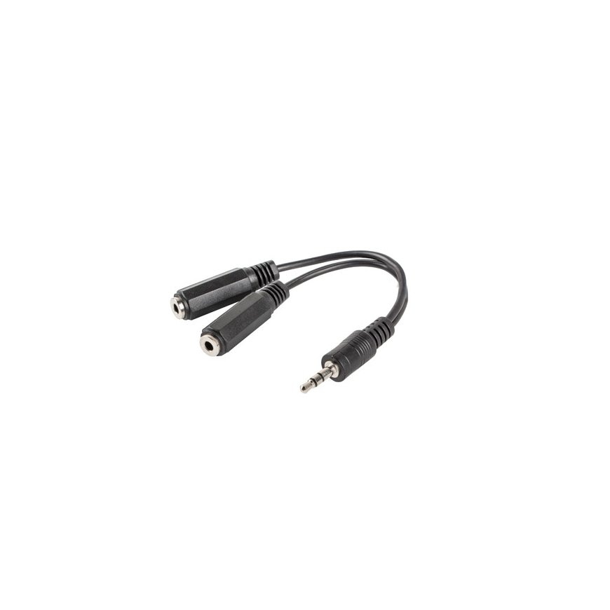 Lanberg AD-0024-BK audiokaapeli 0,1 m 3.5mm 2 x 3.5mm musta