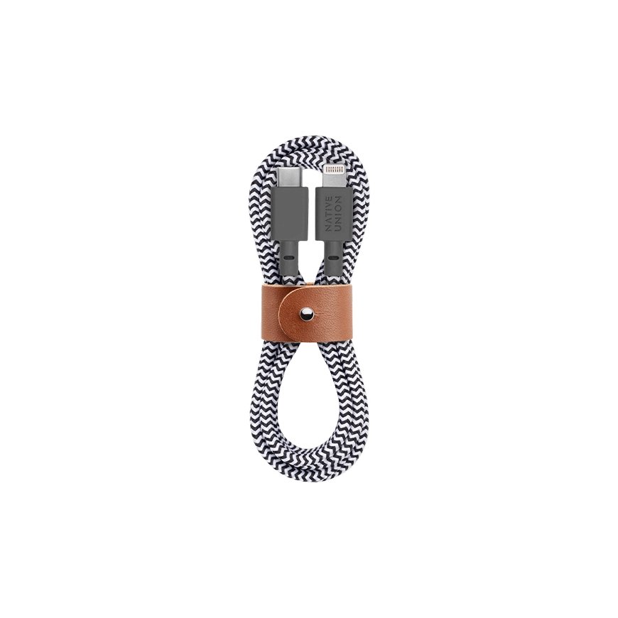 Native Union BELT-KV-CL-ZEB-2 valguskaabel 1,2 m Must, Valge