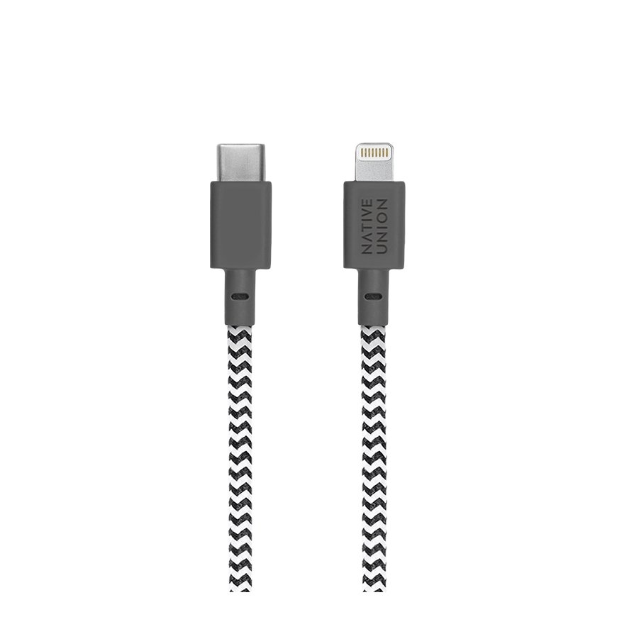 Native Union BELT-KV-CL-ZEB-2 кабель с разъемами Lightning 1,2 m Черный, Белый – 2