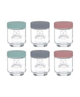 Kilner 65025017 ruoansäilytysrasia Pyöreä Purkki 0,19 L Monivärinen, Läpinäkyvä 6 kpl