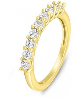 Brilio Silver Brilio Silver Decent gold plated ring with clear zircons RI063Ya
