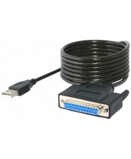 Kaapeli USB PremiumCord USB-A - DB-25 1 m musta (kuprint2)