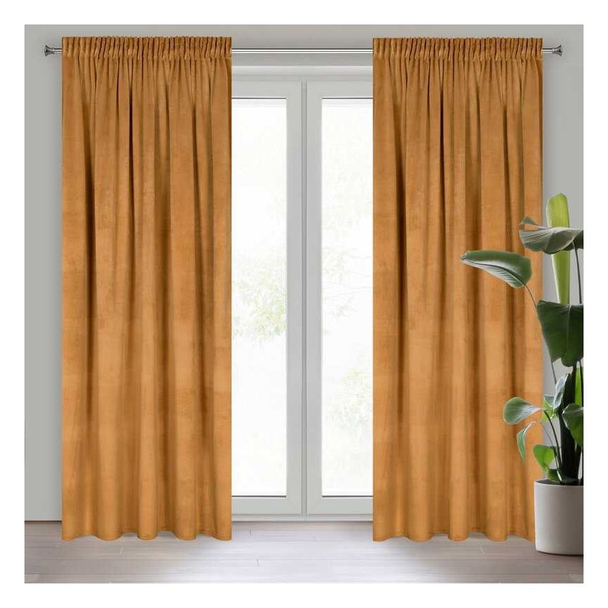 Eurofirany Curtains 140x270 Honey Rosa velor ready on tape D91