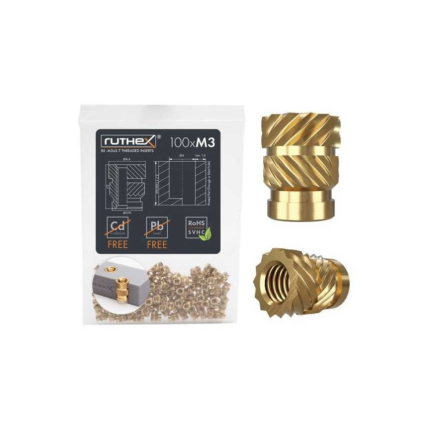 Ruthex M3 threaded insert – Rx-M3x5