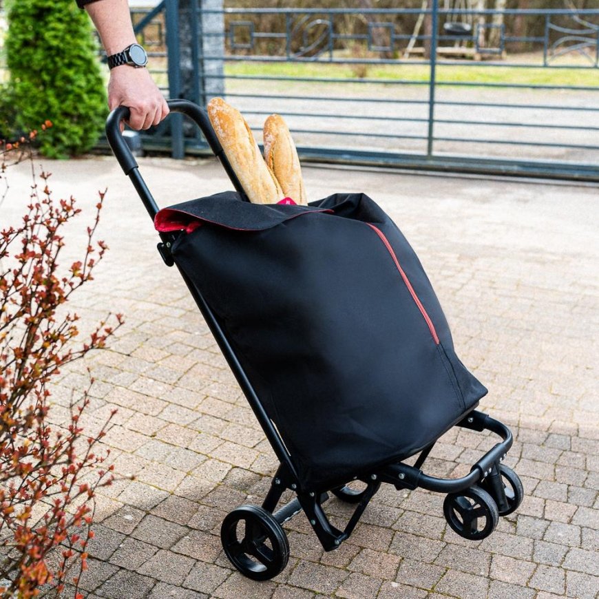 Gimi OSTOSKÄYRÄ 30KG/50L. KAKSOINMUSTA 4 PYÖRÄTÄ – 3