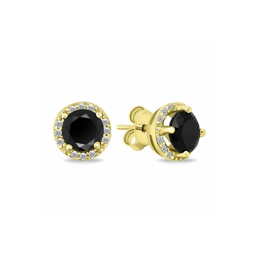 Brilio Silver Brilio Silver Gold Plated Sparkling Earrings with Zirconia EA601YBC