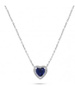 Brilio Silver Charming silver heart necklace with zircons NCL101WB