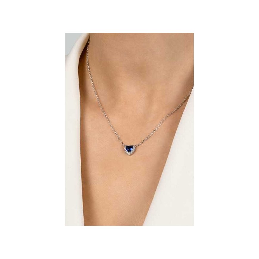 Brilio Silver Charming silver heart necklace with zircons NCL101WB – 2