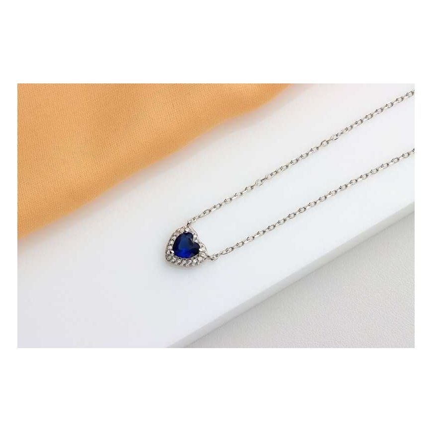 Brilio Silver Žavingas sidabro širdelės karoliai su cirkoniais NCL101WB – 4