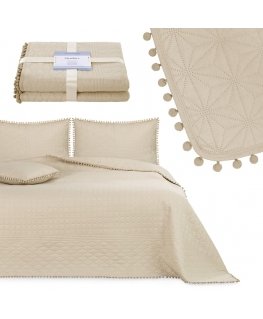 AmeliaHome Bedspread beige textile microfiber 220x240 cm