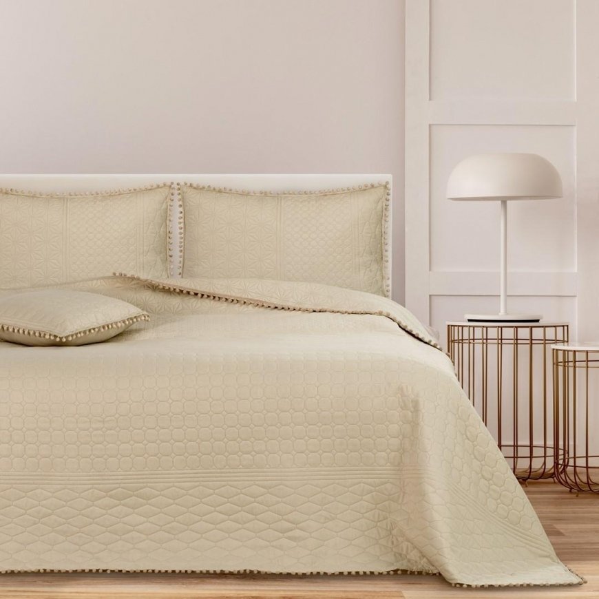 AmeliaHome Bedspread beige textile microfiber 220x240 cm – 5