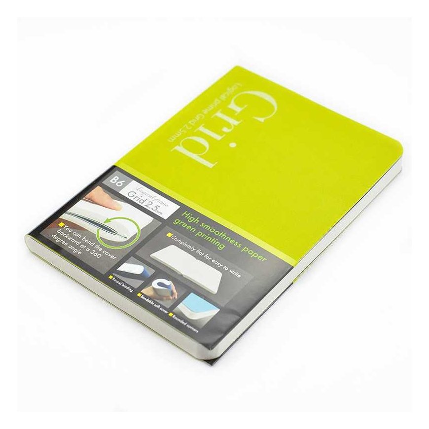 Nakabayashi Coltd Notebook "Logical Prime Grid" B6, 2.5 mm grids-green NB601-5 – 2