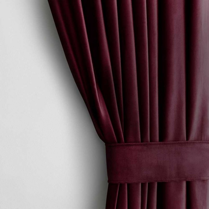 AmeliaHome Užuolaida AKSOMAS spalva raudona stilius klasikinis tvirtinimo tipas medžiaga – tekstilė Aksomas (velvetas) 140x270 – 2