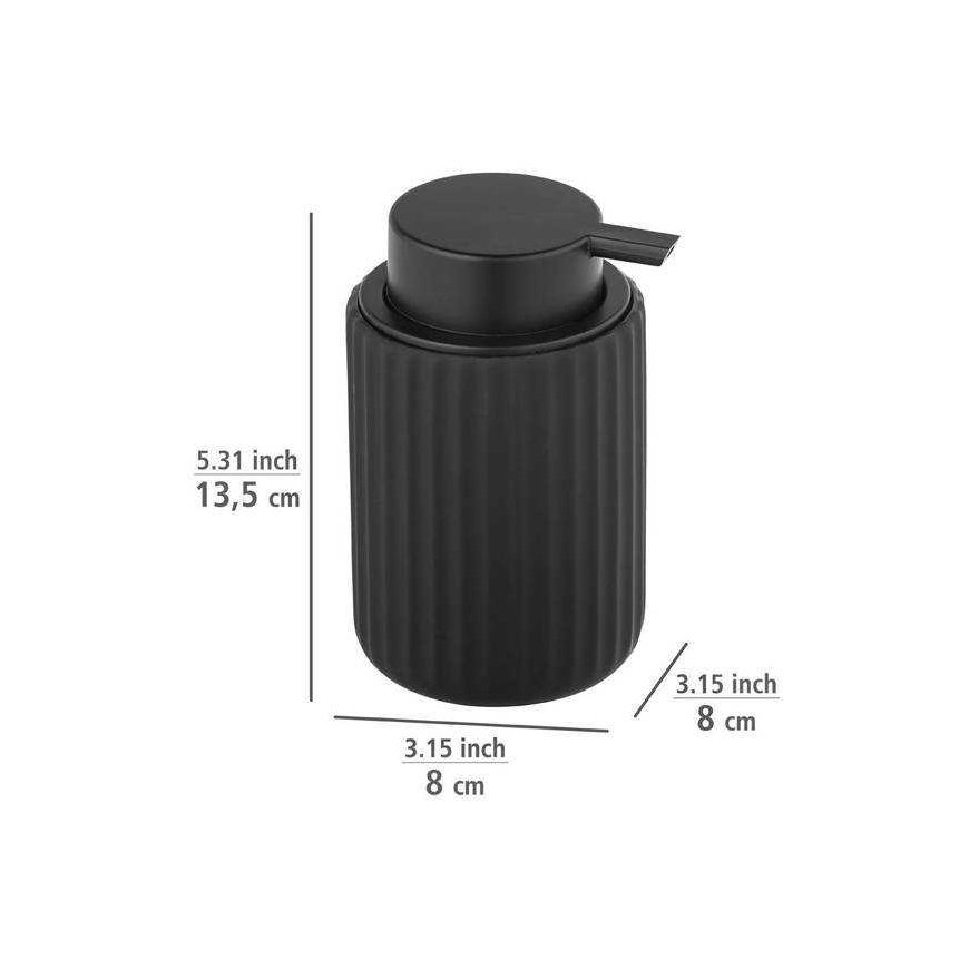 Liquid soap dispenser BELLUNO, ceramic, black, 300 ml, Wenko – 4