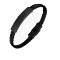 Troli Black leather bracelet with steel clasp STO3682 Troli Black leather bracelet with steel clasp STO3682