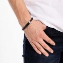 Troli Black leather bracelet with steel clasp STO3682 Troli Black leather bracelet with steel clasp STO3682