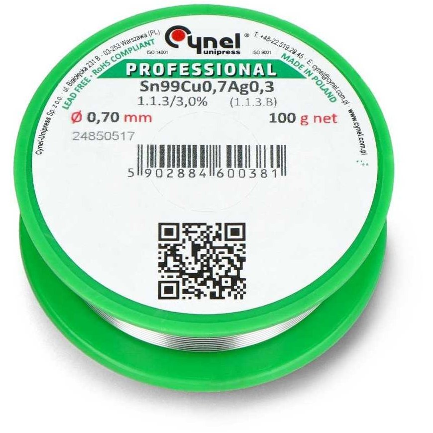 Solder Cynel LC99 100g/0.7mm - lead-free