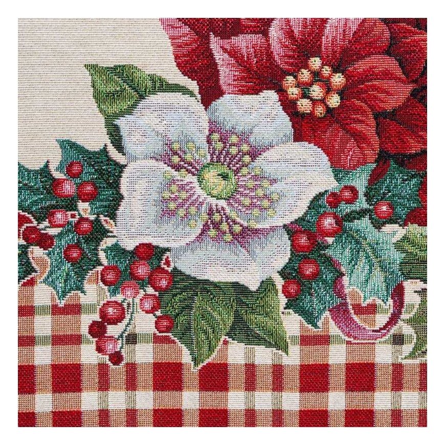 Eurofirany Christmas tablecloth 140x180 cream red